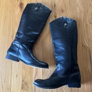 Frye Melissa Tall Pull-On Riding Boots Black Leather Size 7